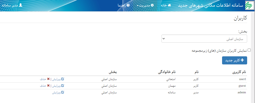 مدیریت کاربران